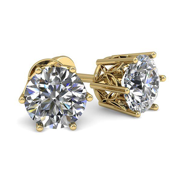 0.53 ctw Certified VS/SI Diamond Stud Earrings 18k Yellow Gold - REF-58W5H