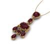 Image 2 : 8 ctw Garnet Necklace Designer Vintage 10k Yellow Gold - REF-25H8R