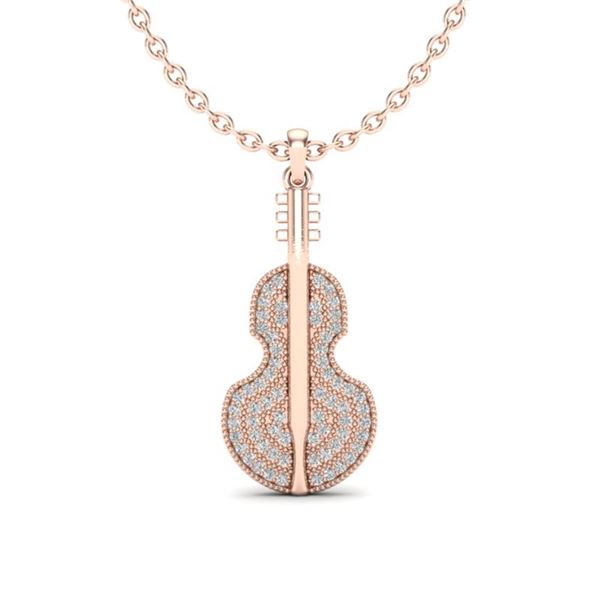 0.50 ctw VS/SI Diamond Certified Micro Pave Necklace 14k Rose Gold - REF-40H4R