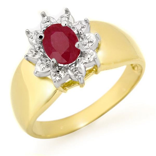 0.50 ctw Ruby Ring 10k Yellow Gold - REF-12W3H