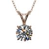 Image 1 : 0.75 ctw Certified Quality Diamond Solitaire Necklace 10k Rose Gold - REF-61H8R