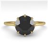 Image 1 : 2.0 ctw Black Diamond Solitaire Vintage Ring 14k Yellow Gold - REF-50X4A