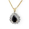 Image 1 : 1.10 ctw Blue Sapphire Pendant 10k Yellow Gold - REF-7N4F