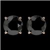 Image 1 : 2.09 ctw Fancy Black Diamond Solitaire Stud Earrings 10k Rose Gold - REF-35K6Y