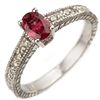 Image 1 : 0.66 ctw Pink Tourmaline & Diamond Ring 10k White Gold - REF-25H9R