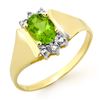 Image 1 : 1.28 ctw Peridot & Diamond Ring 10k Yellow Gold - REF-11K2Y