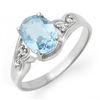 Image 1 : 1.26 ctw Blue Topaz & Diamond Ring 18k White Gold - REF-23R9K