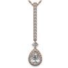 Image 1 : 1.3 ctw Pear Cut Diamond Designer Necklace 18K Rose Gold - REF-157W2H