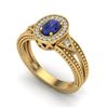 Image 2 : 0.58 ctw Tanzanite & VS/SI Diamond Designer Halo Ring 10k Yellow Gold - REF-23Y2X