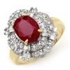 Image 1 : 2.84 ctw Ruby & Diamond Ring 14k Yellow Gold - REF-55M2G