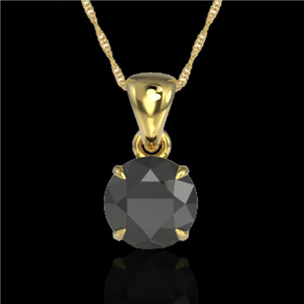 2 ctw Black Diamond Certified Necklace 18k Yellow Gold - REF-49K3Y