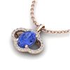 Image 2 : 1.75 ctw Tanzanite & Micro Pave VS/SI Diamond Necklace 10k Rose Gold - REF-39G5W