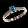 Image 2 : 0.54 ctw Certified Intense Blue Diamond Engagment Ring 10k Rose Gold - REF-41H2R