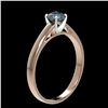 Image 3 : 0.54 ctw Certified Intense Blue Diamond Engagment Ring 10k Rose Gold - REF-41H2R