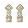 Image 2 : 2.16 ctw Princess & Marquise Cut Diamond Earrings 18K Yellow Gold - REF-267X6A