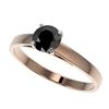 Image 1 : 0.75 ctw Fancy Black Diamond Solitaire Engagment Ring 10k Rose Gold - REF-23X3A