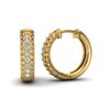 Image 2 : 0.15 ctw Micro Pave Hoop VS/SI Diamond Certified Earrings 10k Yellow Gold - REF-19Y5X