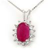 Image 1 : 1.90 ctw Ruby & Diamond Pendant 18k White Gold - REF-28G6W