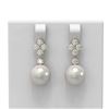 Image 1 : 1.2 ctw Diamond & Pearl Earrings 18K Yellow Gold - REF-131R8K