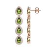 Image 2 : 7.88 ctw Tourmaline & Diamond Micro Pave Halo Earrings 10k Rose Gold - REF-178W5H