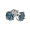 Image 3 : 1 ctw Certified Intense Blue Diamond Stud Earrings 10k White Gold - REF-71Y2X