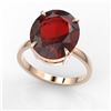 Image 2 : 9 ctw Garnet Designer Solitaire Engagment Ring 14k Rose Gold - REF-38N3F