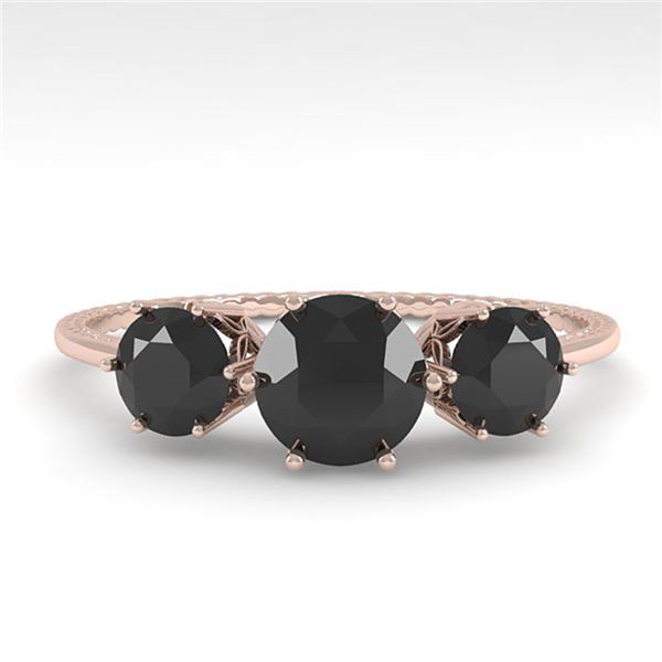 1 ctw Past Present Future Black Diamond Ring 18k Rose Gold - REF-52M5G