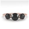 Image 1 : 1 ctw Past Present Future Black Diamond Ring 18k Rose Gold - REF-52M5G