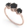 Image 2 : 1 ctw Past Present Future Black Diamond Ring 18k Rose Gold - REF-52M5G