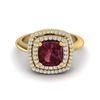 Image 1 : 2.27 ctw Garnet & Micro VS/SI Diamond Pave Ring 18k Yellow Gold - REF-50W6H