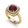 Image 2 : 2.27 ctw Garnet & Micro VS/SI Diamond Pave Ring 18k Yellow Gold - REF-50W6H