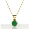 Image 2 : 2 ctw Emerald Designer Solitaire Necklace 18k Yellow Gold - REF-34R3K