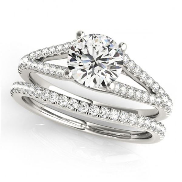 0.88 ctw Certified VS/SI Diamond 2pc Wedding Set 14k White Gold - REF-94K2Y