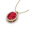 Image 2 : 2.75 ctw Ruby & Micro VS/SI Diamond Certified Necklace 18k Yellow Gold - REF-46H5R