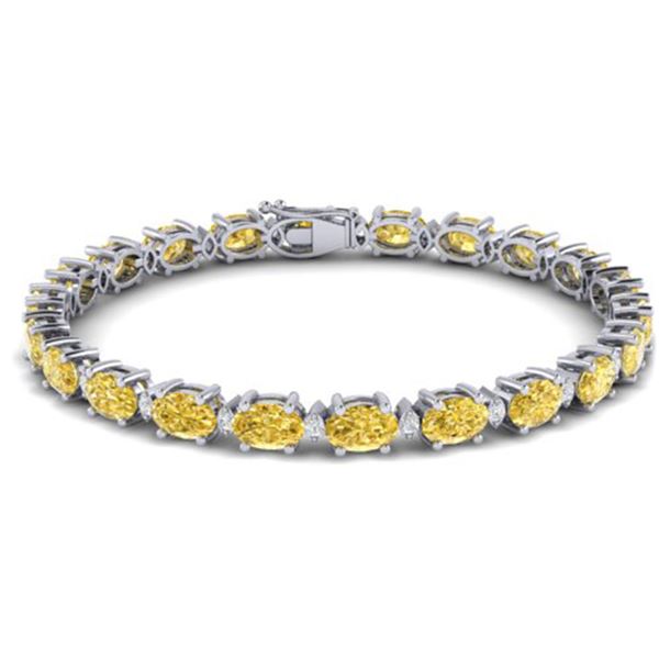 25.8 ctw Citrine & VS/SI Diamond Eternity Bracelet 10k White Gold - REF-118M4G