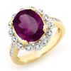 Image 1 : 4.33 ctw Amethyst & Diamond Ring 10k Yellow Gold - REF-38G8W