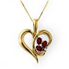 Image 1 : 1.12 ctw Ruby & Diamond Pendant 10k Yellow Gold - REF-15M5G