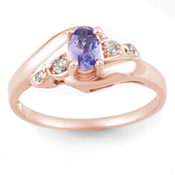 0.42 ctw Tanzanite & Diamond Ring 14k Rose Gold - REF-18A3N