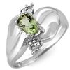 Image 1 : 0.54 ctw Green Tourmaline & Diamond Ring 10k White Gold - REF-18Y2X