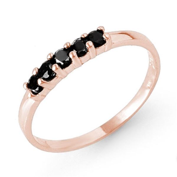 0.25 ctw VS Certified Black Diamond Band 10k Rose Gold - REF-8G6W