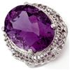 Image 2 : 13.03 ctw Amethyst & Diamond Ring 10k White Gold - REF-39F5M