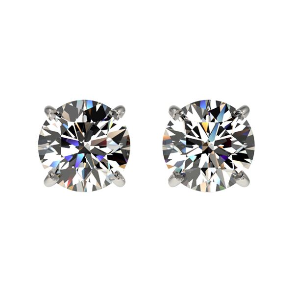 1 ctw Certified Quality Diamond Stud Earrings 10k White Gold - REF-72N3F