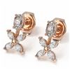 Image 1 : 1.5 ctw Oval & Marquise Cut Diamond Earrings 18K Rose Gold - REF-202Y8X