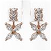 Image 2 : 1.5 ctw Oval & Marquise Cut Diamond Earrings 18K Rose Gold - REF-202Y8X