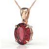 Image 1 : 3 ctw Pink Tourmaline Designer Necklace 14k Rose Gold - REF-37R6K