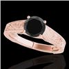 Image 1 : 1 ctw Certified VS Black Diamond Solitaire Ring 10k Rose Gold - REF-34H4R