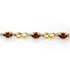 Image 2 : 2.76 ctw Garnet & Diamond Bracelet 10k Yellow Gold - REF-19N6F