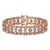 Image 1 : 11.02 ctw Morganite & Diamond Row Bracelet 10K Rose Gold - REF-245K5Y