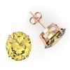 Image 2 : 18 ctw Citrine Designer Stud Earrings 14k Rose Gold - REF-47G6W