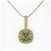 Image 2 : 7.08 ctw Tourmaline & Diamond Victorian Necklace 14K Yellow Gold - REF-209R3K